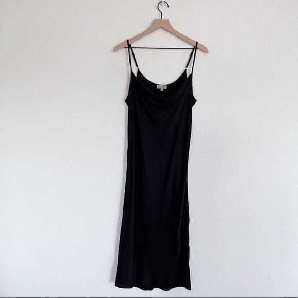 MICHAEL STARS PEARL COWL NECK SLIP DRESS size M in black - Picture 5 of 9